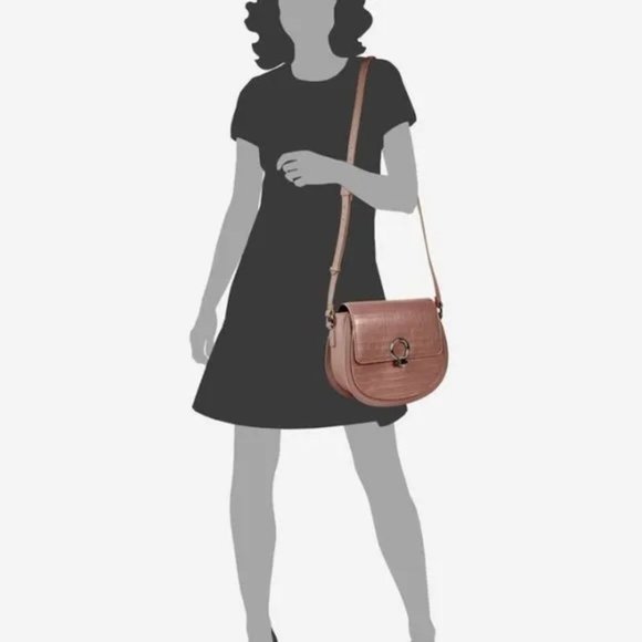 NWT Gray Grey Shoulder bag Crossbody bag faux croc vegan - Picture 3 of 4